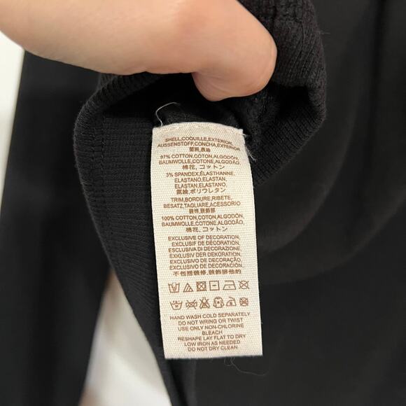 Free People Cozy On Up Embroidered Long Bubble Sleeve Top Black | M - Picture 10 of 10